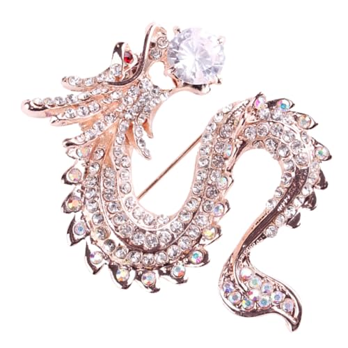 VALICLUD Chinesische Drachenbrosche Anstecknadel Jahr Drachen Metall Schmuck für Damen Leichtgewichtiges Elegantes Design Perfektes für Familie und Freunde von VALICLUD