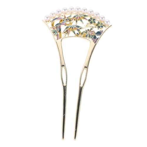 VALICLUD Chinesische Haarnadel: Vintage U-förmige Haarnadeln – Fächerdesign Mit Künstlichen Perlen – Elegantes Chinesisches Haar-accessoire Für Frauen Für Hochzeiten Und Formelle Anlässe von VALICLUD