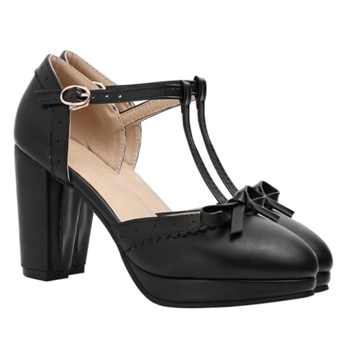 VALICLUD Chunky Heel Sandalen Damen Sommer Schleife Hoher Absatz rutschfest Bequem Elegant Für Alltag Und Party von VALICLUD