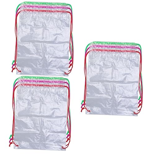 VALICLUD Clear String Bag 3st Durchsichtige Aufbewahrungsbeutel Organisatoren Mit Kordelzug Geschenk Aufbewahrungstasche Bürotaschen von VALICLUD