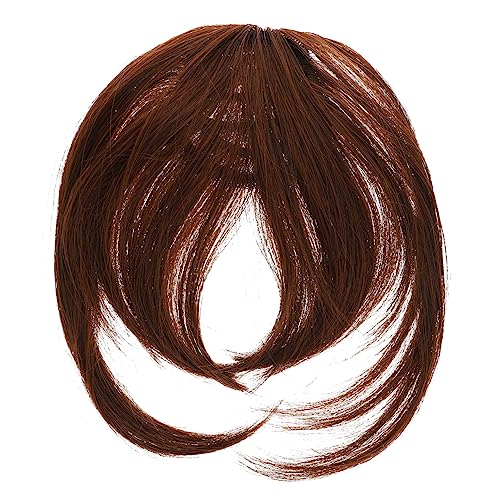 VALICLUD Clip Haarschmuck Für Frauen Natürliche Fake Bangs Haarschluss Mit Clip Leichtes Strapazierfähiges Luftbang-haarteil in Hellbraun Für Gesichtsformen Ergänzung Für Ihr Styling von VALICLUD