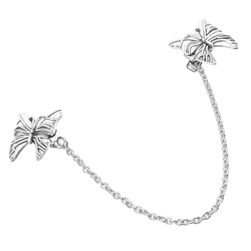 VALICLUD Vintage Pullover Schal Clip Mit Kette Schmetterlings Brosche Kragen Clip Für Damen Kleid Dekoration Zinklegierung Brosche Accessoires von VALICLUD