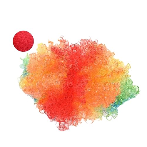 VALICLUD Clown Perücke Mit Roter Fake Nase Lustige Verkleidung Für Cosplay Und Partys Langlebig Und Vielseitig Für Erwachsene von VALICLUD