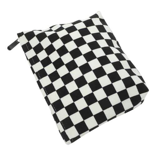 VALICLUD Cord Kosmetiktasche mit Reißverschluss Kariertes Design Praktische Handtasche für Make Up Geldbörse und Reise Organizer Kompakte Tragbare Kulturbeutel für Damen und Alltag von VALICLUD