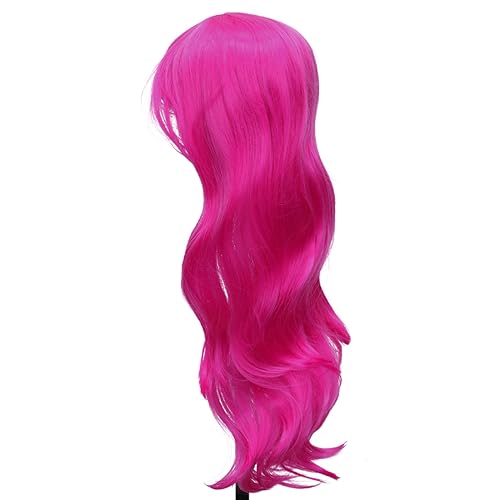 VALICLUD Lockenperücke Für Damen Lange Cosplay-perücke Aus Hochtemperaturfaser Natürlich Aussehende Haarverlängerungsperücke Rosafarben Für Tanzpartys Und Bühnenauftritte von VALICLUD