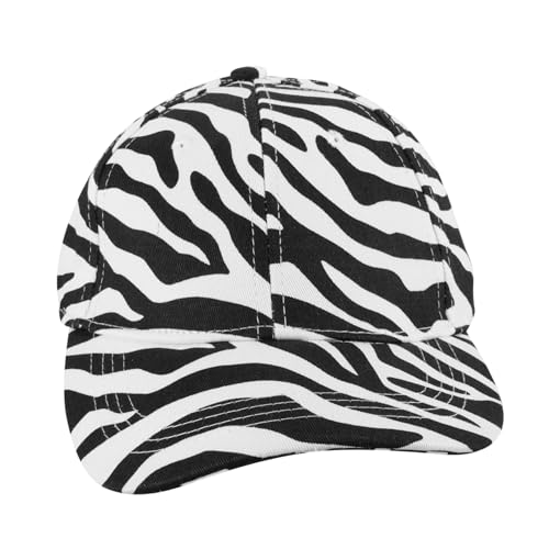 VALICLUD Cow-Stripe Baseball Cap Zebra Print Schirmmütze Baumwolle Leinen Schirmmütze Outdoor Sonnenhut für Frauen Mädchen von VALICLUD