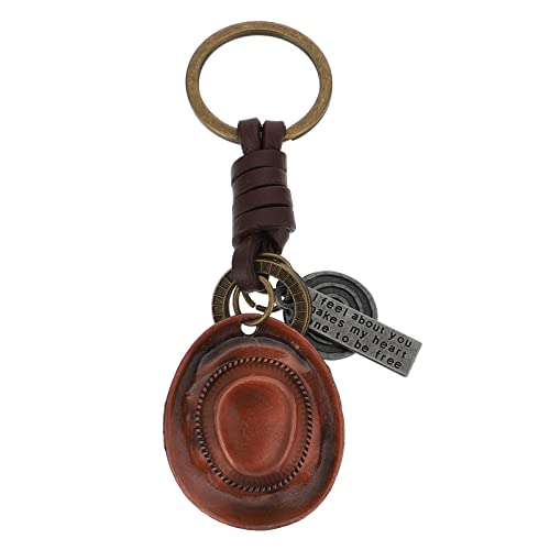 Junge Hut Schlüsselring Leder Keychain Handmade Schlüssel Halter Heavy Duty Schlüssel Kette Auto Schlüssel Zubehör für Geschenke Souvenirs von VALICLUD