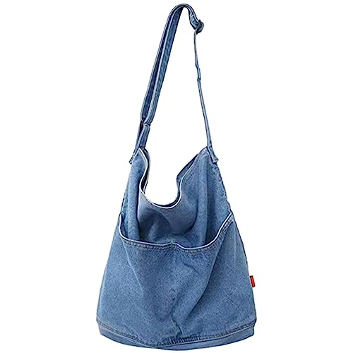 VALICLUD Schultertasche Groß n Einzelne Umhängetasche Denim Tragetasche Mit Großem Fassungsvermögen Aufbewahrungstasche Canvas Tasche Verstellbare Damen Einkaufstasche Koreanische Version von VALICLUD