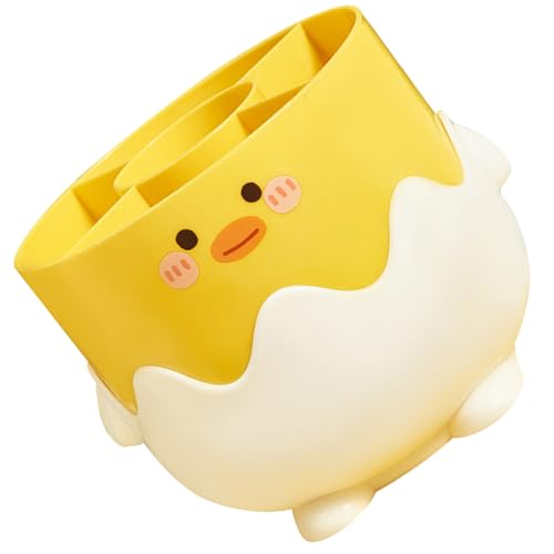 VALICLUD Cute Chick Fächer Stiftbehälter Kreativer Desktop Organizer für Makeup Pinsel und Schreibwaren Praktischer Aufbewahrungsbox für Schreibtisch mit Großem Stauraum von VALICLUD