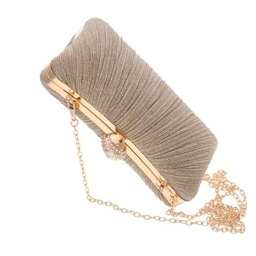 VALICLUD Damen Abend Clutch mit Einzigartigem Falten Design Glitzernde Satin Handtasche für Hochzeit Party und Festliche Anlässe Kleine Vielseitige Tasche für Formelle Events von VALICLUD