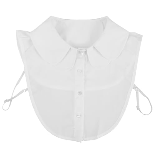 VALICLUD Damen Abnehmbarer Kragen Für Blusen Eleganter Faux Kragen Weiß Doppel-layer Design Vielseitig Für Pullover Und Shirts Bequemes Material Für Stil-updates von VALICLUD