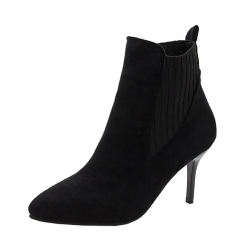 VALICLUD Damen Ankle Boots Spitz Zulaufender Form Rutschfeste Abriebfeste Sohle Eleganter Absatz Bequeme Kurzstiefel für Herbst und Winter Schwarz VALICLUD Damen Ankle Boots Spitz Zulaufender Form Rutschfeste Abriebfeste Sohle Eleganter Absatz Bequeme Kurzstiefel für Herbst und Winter Schwarz von VALICLUD