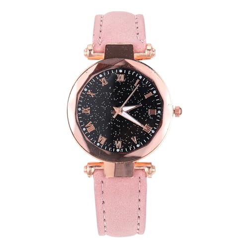 VALICLUD Damen-Armbanduhr Mit Römischen Ziffern Modische Mädchenuhr Lederarmbanduhr Freizeituhr Für Frauen Stilvolle Zeitmesser Mit Sicheren Materialien von VALICLUD