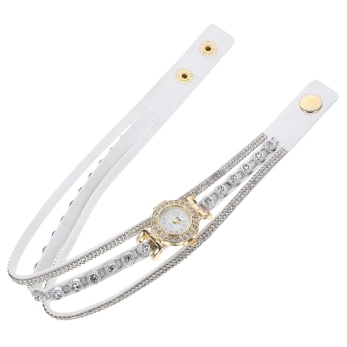 VALICLUD Damen Armbanduhr Mit Perlenarmband Vintage Quarz Uhr Weiß Modisches Design Für Frauen Als Geburtstagsgeschenk Stilvoll Und Vielseitig Kombinierbar von VALICLUD