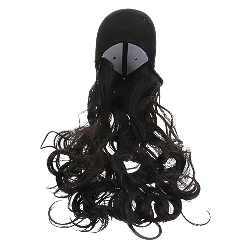 VALICLUD Damen Baseball Cap Perücke mit Langen Lockigen Stylische Haarverlängerung für Besondere Anlässe Verstellbar aus Hochwertigem Material für Einen Auffälligen Look von VALICLUD