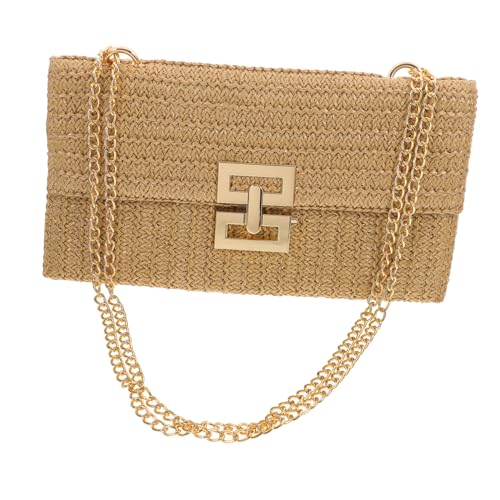 VALICLUD Damen Clutch Tasche aus Imitationsstroh mit Kettenhenkel Kleine Strand und Abendtasche Robust Vielseitig Einsetzbar für Party Dinner und Urlaub Leicht und Elegant Gestaltet von VALICLUD