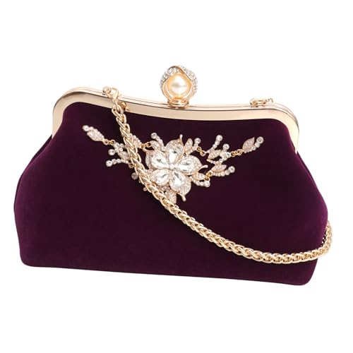 VALICLUD Abendtasche Für Damen Mit Strasssteinen Geldbörse Clutch Für Party Hochzeit Handtasche Aus Plüsch Elegant Und Langlebig Zum Aufbewahren Von Telefon Und Schlüsseln von VALICLUD