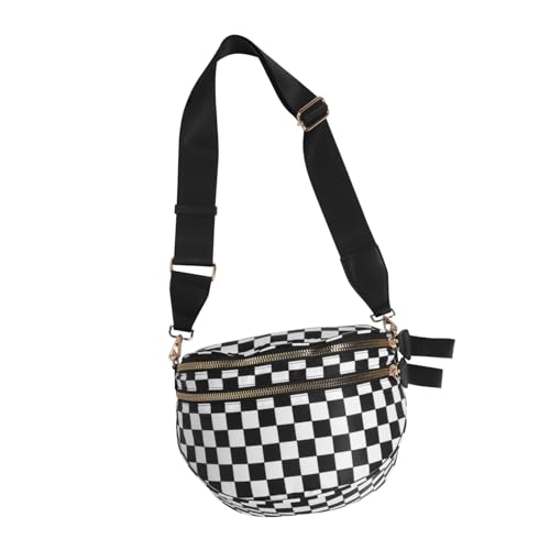 VALICLUD Damen Crossbody Tasche Kariert Große Kapazität Leichtes Design Elegante Umhängetasche mit Geräumigem Innenfach für Reisen Shopping Freizeit von VALICLUD