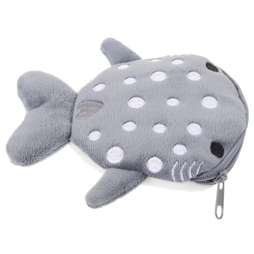 VALICLUD Damen Geldbeutel Hai-geldbörse Damen-geldbörsen Schminktäschchen Für Die Handtasche Kleine Tasche Für Die Handtasche Geldbörse Für Damen Münzbeutel Kleine Geldbörse Portemonnaie Plüsch Grey von VALICLUD