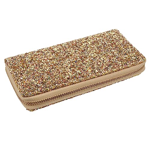 VALICLUD Damen Geldbörse Glitter Portemonnaie PU mit Reißverschluss Modische Kleine Brieftasche Münzbeutel Kartenetui Tragbar für Frauen für Reisen Shopping und Alltag 1 Stück von VALICLUD