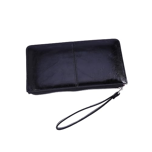 VALICLUD Damen Geldbörse Zipper Buckle Clutch Handtasche Schwarz Hochkapazität Handyhalter Für Alltag Reisen Und Besondere Anlässe von VALICLUD