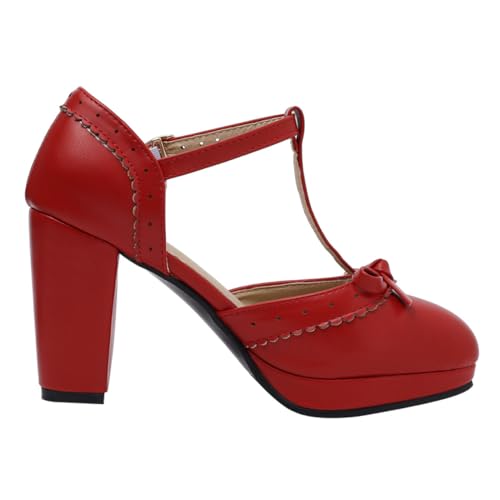 VALICLUD Damen High Heels Sandalen mit Chunky Absatz und Schleifenverzierung Rutschfeste Sommer Schuhe aus Atmungsaktivem Material und Bequeme Damenschuhe für Partys und Besondere Anlässe von VALICLUD