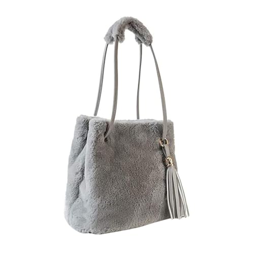 VALICLUD Modische Plüsch Umhängetasche Damen Flauschige Schultertasche Für Alltag Shopping Reisen Stylische Plüsch Tasche Mit Viel Stauraum Für Freundinnen von VALICLUD