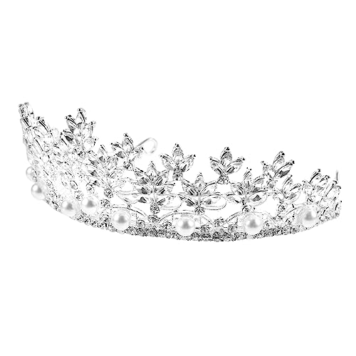 VALICLUD Damen Krone Stirnband mit Funkelnden Strasssteinen und Perlen Silbernes Braut Tiara Haaraccessoire für Hochzeit Geburtstag Party Brautjungfer Festliche Anlässe VALICLUD Damen Krone Stirnband mit Funkelnden Strasssteinen und Perlen Silbernes Braut Tiara Haaraccessoire für Hochzeit Geburtstag Party Brautjungfer Festliche Anlässe von VALICLUD