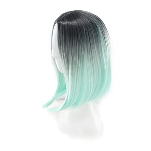 VALICLUD Bob-perücke Für Damen Farbverlauf Cosplay-haar Künstliche Kurzhaarperücke Glatte Spitzen Hochtemperaturfest Für Alltag Partys Halloween Und Kostüme von VALICLUD