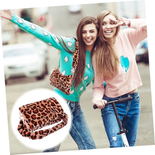 VALICLUD Damen Plüsch Tasche Leopard Muster Weiches Material Handtasche Einzelschulter Umhängetasche Modisch Für Party Alltag von VALICLUD