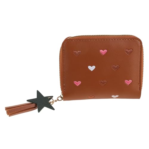 VALICLUD Damen Portemonnaie Mit Reißverschluss Und Sternanhänger Multifunktionales Münz Und Kartenetui Für Kreditkarten Und Kleingeld Praktische Aufbewahrung Für Unterwegs von VALICLUD
