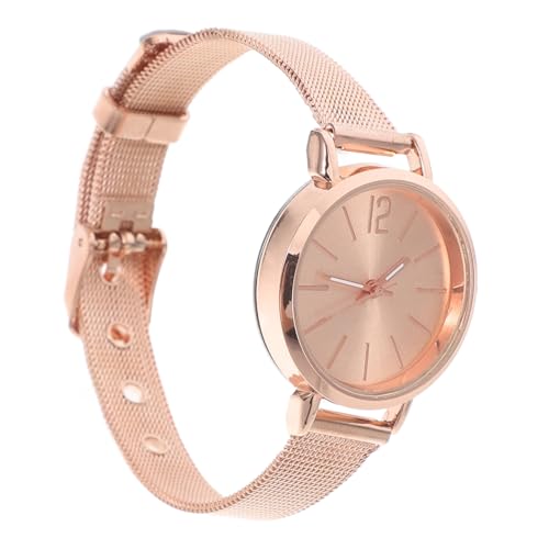 VALICLUD Damen Quarzuhr Mit Netzband Elegante Armbanduhr Für Modebewusste Frauen Für Alltag Und Besondere Anlässe Roségold Langlebig Und Stilvoll von VALICLUD