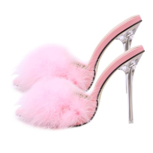 VALICLUD Damen Sandaletten Spitz Zulaufend High Heel Slippers Sommer Outdoor Slipper für Partys Hochzeit Büro Eleganter Look Atmungsaktiv Langlebig von VALICLUD
