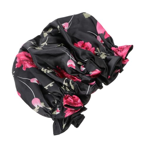 VALICLUD Damen Satin Schlafhaube Doppellagige Mütze mit Elastischem Rand für Nachtgebrauch Schützt vor Haarverlust und Maximiert Feuchtigkeit für Haartypen von VALICLUD