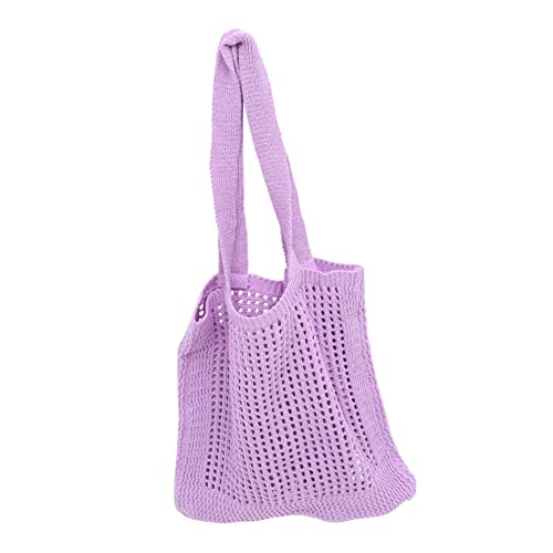 VALICLUD Damen Schultertasche Gestricktem Material Stylische Umhängetasche mit Hohldesign für Shopping Freizeit und Strandurlaub Violette Tragetasche für VALICLUD Damen Schultertasche Gestricktem Material Stylische Umhängetasche mit Hohldesign für Shopping Freizeit und Strandurlaub Violette Tragetasche für von VALICLUD