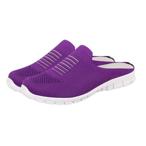 VALICLUD Damen Slipper Mesh Halbschuhe Fersenfrei Atmungsaktive Freizeit Schuhe Bequeme Slip Casual Sneaker für Alltag Reise und Arbeit von VALICLUD