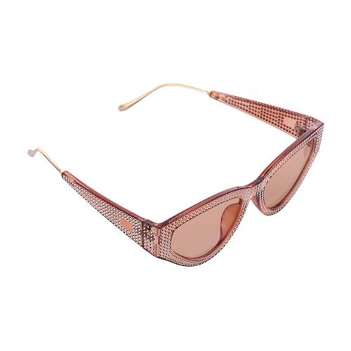VALICLUD Damen Sonnenbrille mit UV Schutz und Funkelnden Diamanten im Trendigen Dreieck Design für Partys und Outdoor Aktivitäten Ultraleicht und Stylisch von VALICLUD