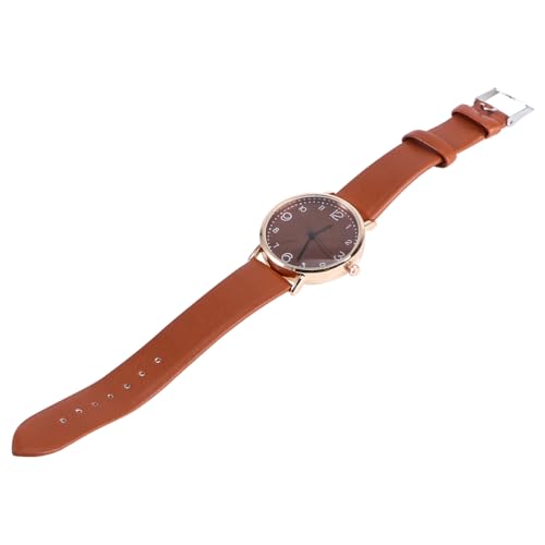 VALICLUD Damen Quarz Armbanduhr Mit Pu Lederarmband Braun Elegante Frauen Uhr Für Alltag Freizeit Und Besondere Anlässe Komfortable Passform Und Schlichtes Design von VALICLUD