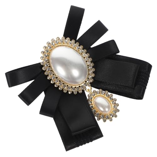 VALICLUD Damenbrosche Schleife mit Perlen Modischer Ansteckpin für Blusen Anzüge und Rucksäcke Langlebiges Design mit Sicherem Clip für Festlichen Schmuck und Geschenkideen von VALICLUD