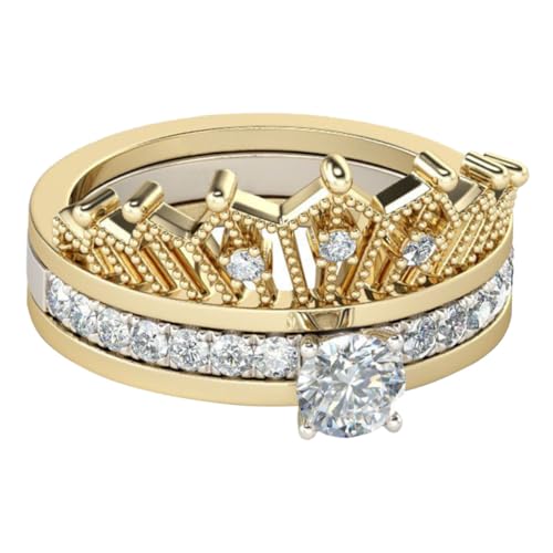 VALICLUD Damenring mit Abnehmbarem Design Modischer Fingerring mit Feinen Zirkonia Bicolor und Silber Eleganter Schmuck für Frauen Perfektes für Besondere Anlässe von VALICLUD