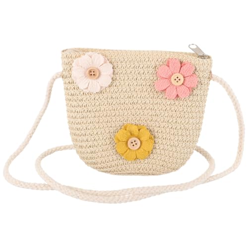 VALICLUD Dearmamy Kinder UmhäNgetasche Stroh - Niedliche Strick-Tasche FüR MäDchen Perfekt FüR Strand Freizeit Und Alltag Leicht Und Praktisch FüR Kleinigkeiten (Zufällige Stile) von VALICLUD