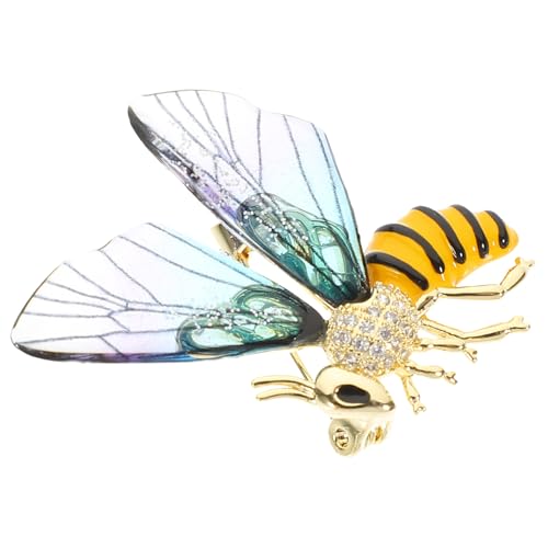 VALICLUD Dekorative Bienenbrosche Pin mit Transparenten Acrylflügeln Leichte Retro Anstecknadel für Damenkleidung Eleganter Modeschmuck für Partys Alltag und Geschenkidee von VALICLUD