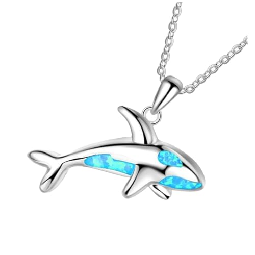 VALICLUD Delfin Anhänger Halskette Blau Dekoratives Schmuckstück als Reisesouvenir Modische Halskette für Damen und Mädchen Kreatives Geschenk für Besondere Anlässe und Festivals von VALICLUD