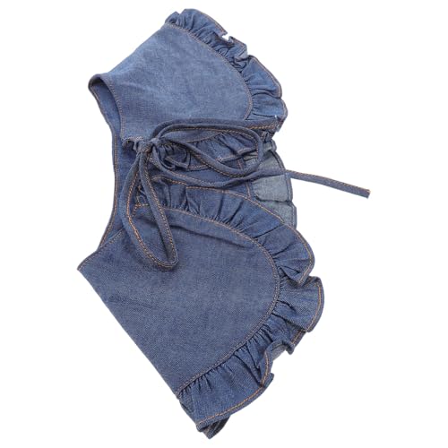 VALICLUD Stylischer Abnehmbarer Dickey-kragen Mit Rüschendetails Für Damen Denim Fake Collar Bluse Für Modische Outfits Und Besondere Anlässe Verleiht Jedem Look Einen Besonderen Akzent von VALICLUD