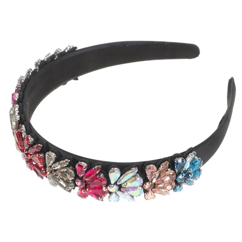 VALICLUD Diamant-Stirnband Trendy elegant dünn Blumenstirnband Spitze haarschmuck Haarzubehör frauen kopfschmuck frauen stirnband Haarband Strass-Stirnband Strasssteine Rosig von VALICLUD