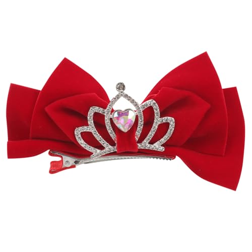 VALICLUD Diamantkrone Haarnadel Schleife Haarspangen Velours Seitliche Haarspange Prinzessin Stirnband Mini Geburtstagskrone Haarstyling Kopfschmuck Zubehör Für Mädchen Kinder von VALICLUD