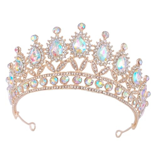 VALICLUD Diamantkrone Haarschmuck Für Mädchen Tiara Kopfbedeckung Hochzeit Geburtstag Süße Duschkronen Ausgefallene Party Junggesellinnenabschied Prinzessinnenkrone Die Krone von VALICLUD
