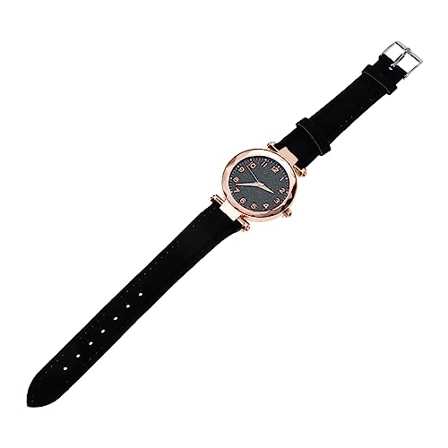 VALICLUD Digitale Quarzuhren Outfit Luxuriöses Indoor- Digitale Uhren Frauen Beobachten Glitzernder Hintergrundstoff Kostüm Für Haustiere Armbanduhr Rosen Uhr Black Leder von VALICLUD