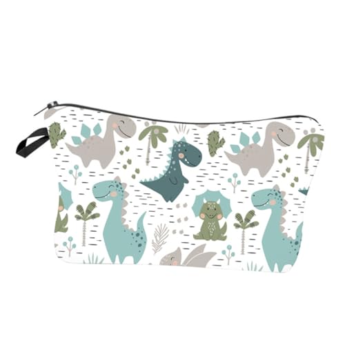 VALICLUD Dinosaurier Druck Make up Tasche Tragbare Handtasche Für Damen Outdoor Kosmetikhalter Klein Mit Großem Fassungsvermögen Für Reisen Und Alltagsbedarf von VALICLUD