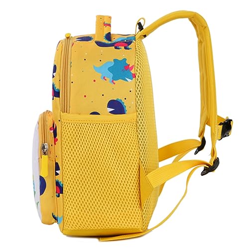 VALICLUD Junge Mädchen-Rucksack Mit Dinosaurier-Druck Multifunktionale Leichte Und Sichere Schultasche Für Jungen Und Mädchen Für Kindergarten Und Ausflüge Gelb von VALICLUD